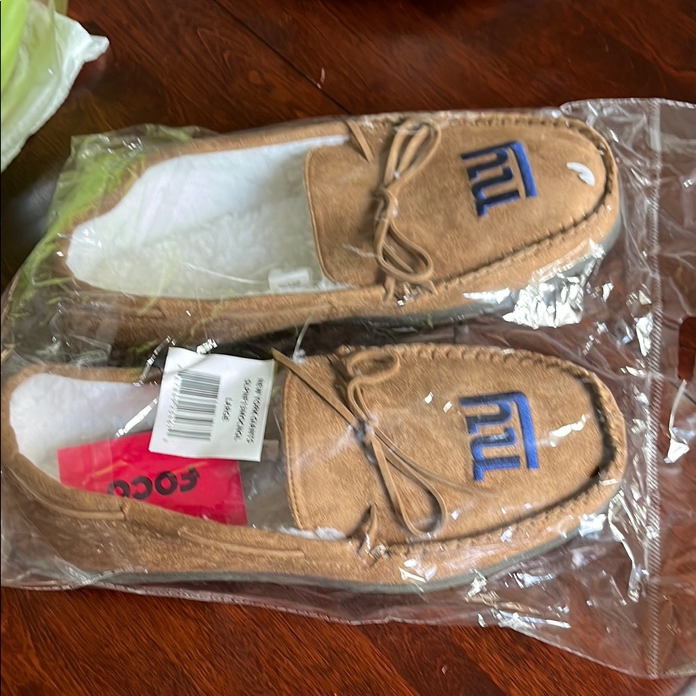 Men's Tan Loafers with Blue Accent